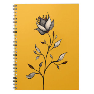 Elegante Blume Abstrakte Kunst, Dichtung und Musik Notizblock