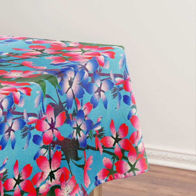Elegante Blume Aqua Tischdecke (Beispiel)