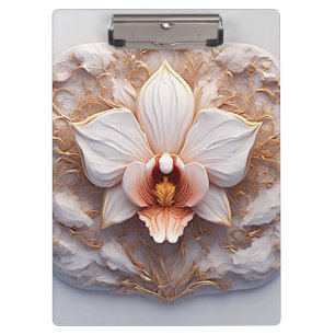 Elegante Blume auf verziertem Hintergrund Klemmbrett