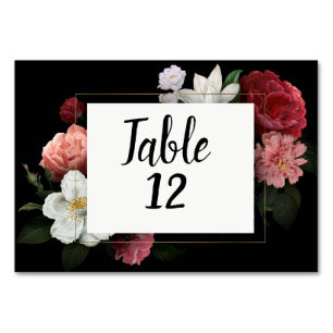Elegante Blume aus Burgund und Rosa Tischnummer