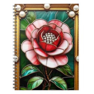 Elegante Blume aus festem Glas mit kompliziertem R Notizblock