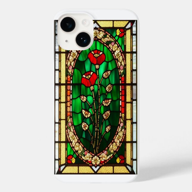 Elegante Blume aus gepolstertem Glas Case-Mate iPhone 14 Hülle (Rückseite)