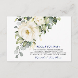Elegante Blume aus Weißcreme Books für Baby Begleitkarte