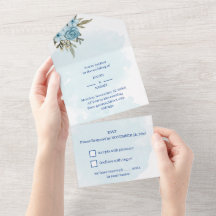 Elegante Blume Blaue Personalisierte Hochzeit