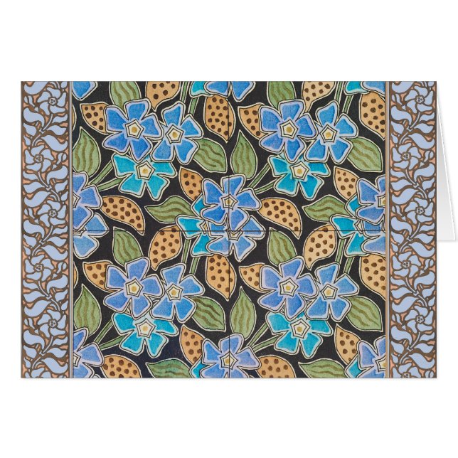 Elegante Blume Blue Periwinkle Floral Classic (Vorderseite (Horizontal))