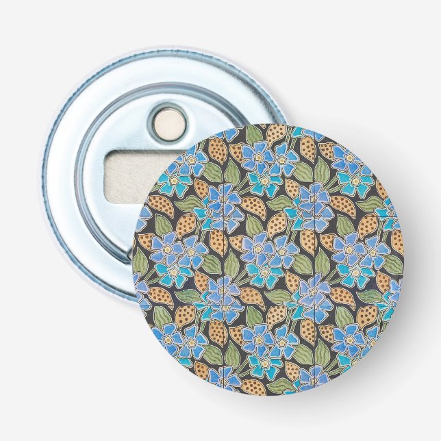 Elegante Blume Blue Periwinkle Floral Classic Flaschenöffner (Vorderseite)
