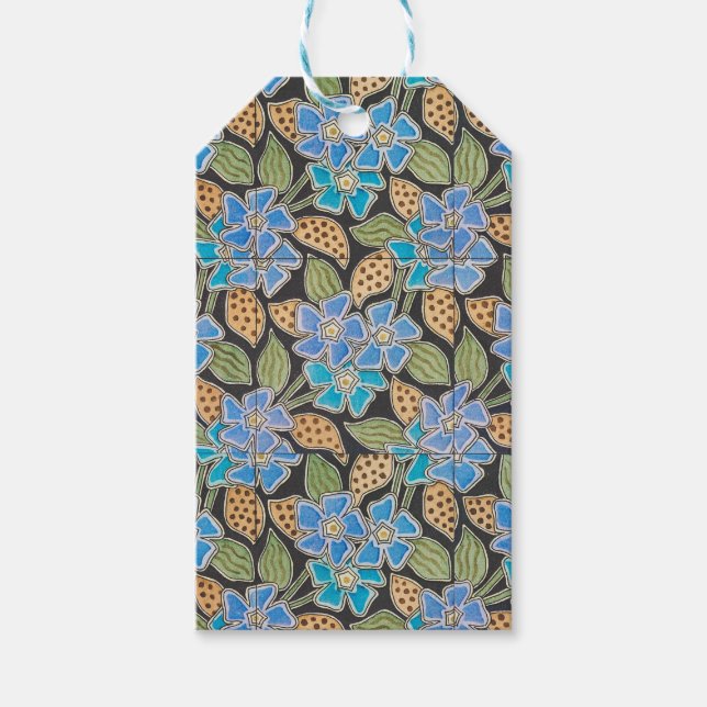 Elegante Blume Blue Periwinkle Floral Classic Geschenkanhänger (Vorderseite)