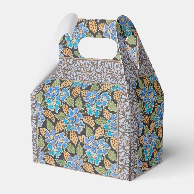 Elegante Blume Blue Periwinkle Floral Classic Geschenkschachtel (Vorderseite)