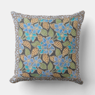 Elegante Blume Blue Periwinkle Floral Classic Kissen