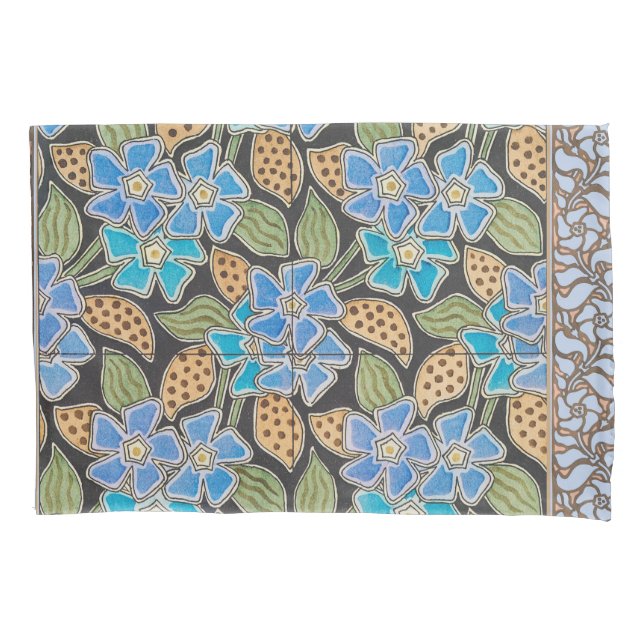 Elegante Blume Blue Periwinkle Floral Classic Kissenbezug (Vorderseite)