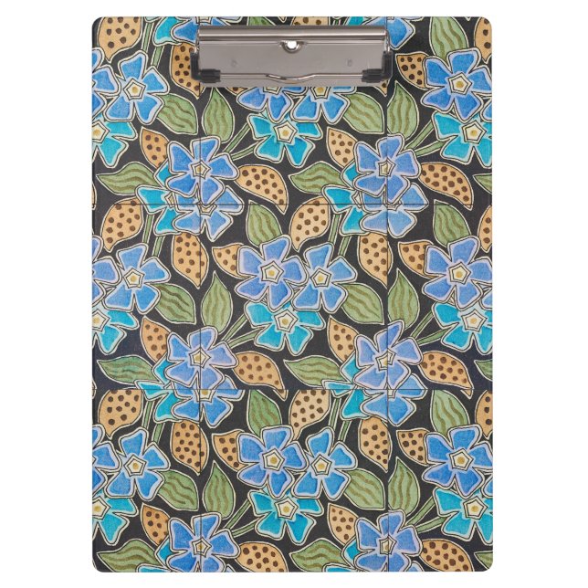 Elegante Blume Blue Periwinkle Floral Classic Klemmbrett (Vorderseite)