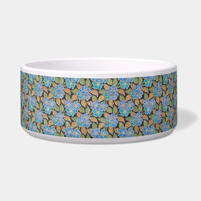 Elegante Blume Blue Periwinkle Floral Classic Napf (Vorderseite)
