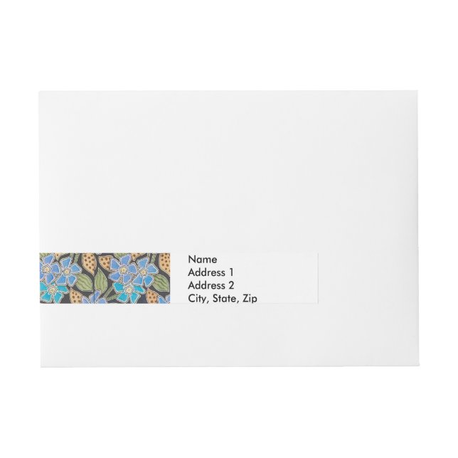 Elegante Blume Blue Periwinkle Floral Classic Rundum-Adressaufkleber (Vorderseite)