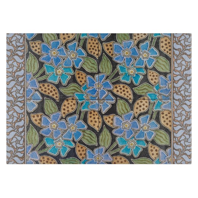 Elegante Blume Blue Periwinkle Floral Classic Schneidebrett (Vorderseite)