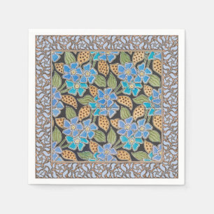 Elegante Blume Blue Periwinkle Floral Classic Serviette