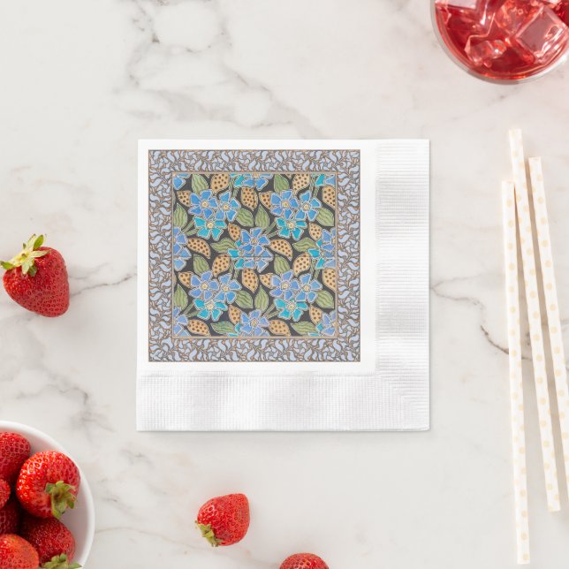 Elegante Blume Blue Periwinkle Floral Classic Serviette (Beispiel)