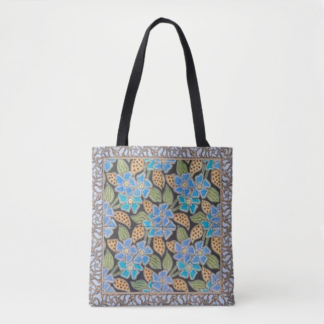 Elegante Blume Blue Periwinkle Floral Classic Tasche (Vorderseite)