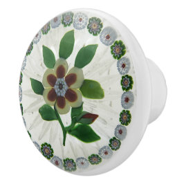 Elegante Blume Border Green White Buds Viktorianis Keramikknauf