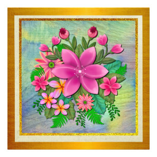 Elegante Blume Botanischer Frühling Bouquet Fotodruck