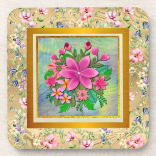 Elegante Blume Botanischer Frühling Bouquet Getränkeuntersetzer