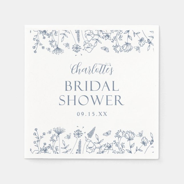 Elegante Blume Brautparty Napkins Serviette (Vorderseite)