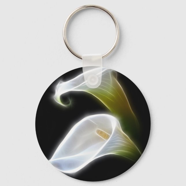 Elegante Blume Calla Lily 4 Moderne Schlüsselanhänger (Vorderseite)