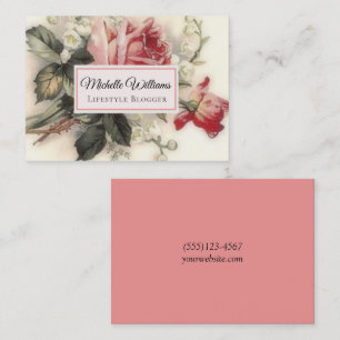 Elegante Blume der Vintagen Rose Visitenkarte