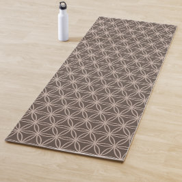 Elegante Blume des Lebens auf braunem Hintergrund Yogamatte