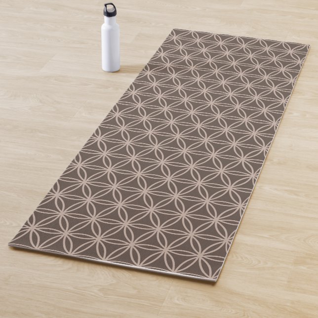 Elegante Blume des Lebens auf braunem Hintergrund Yogamatte (Beispiel)