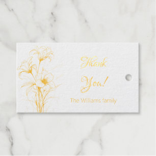 Elegante Blume, die Gold zeichnete Danke Geschenkanhänger