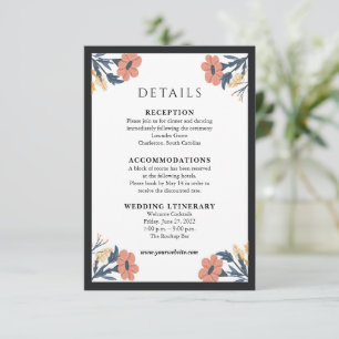 Elegante Blume Einladungskarten für Hochzeiten Begleitkarte