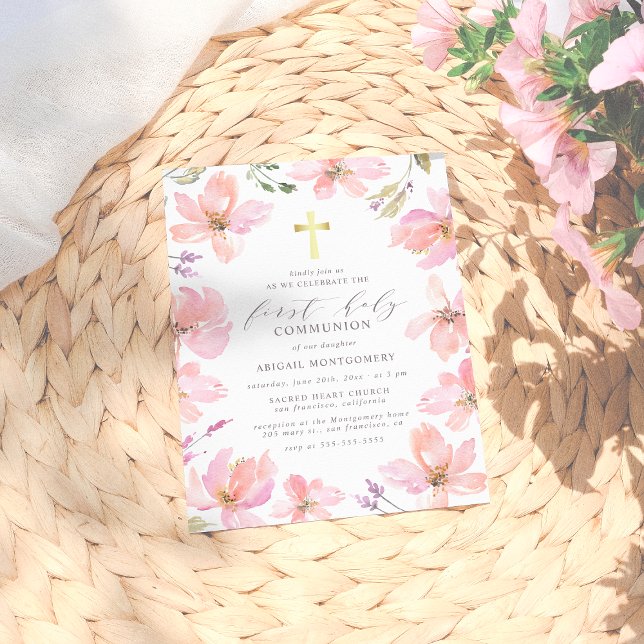 Elegante Blume Einladungspostkarte (Von Creator hochgeladen)