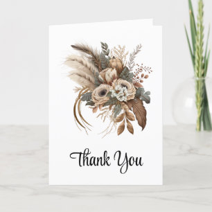 Elegante Blume Folien und Feathers Dankeskarte