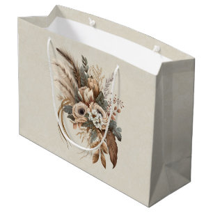 Elegante Blume Folien und Feathers Große Geschenktüte