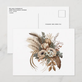 Elegante Blume Folien und Feathers Postkarte