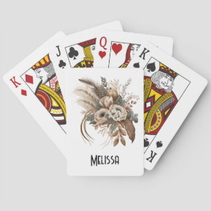 Elegante Blume Folien und Feathers Spielkarten