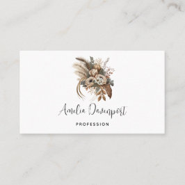 Elegante Blume Folien und Feathers Visitenkarte