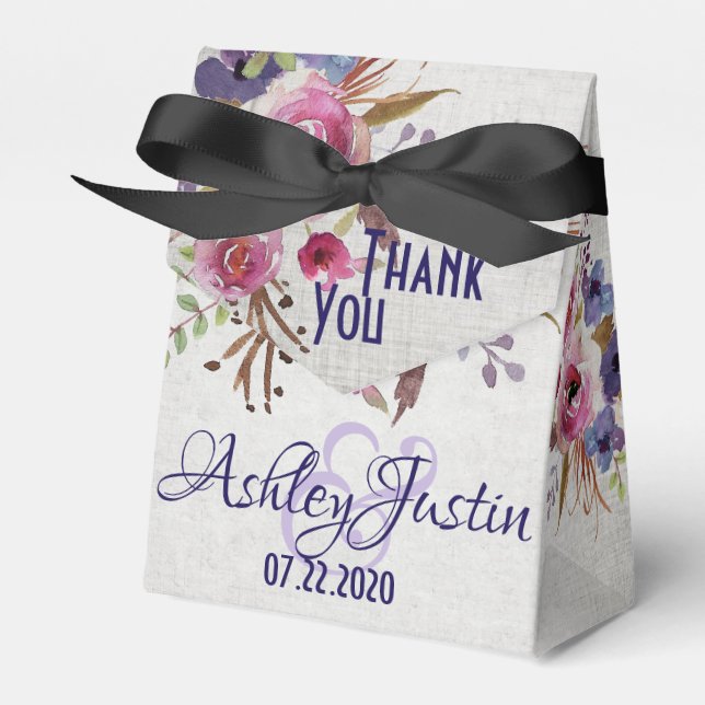 Elegante Blume Gastgeschenk Hochzeit Geschenkschachtel (Vorderseite)