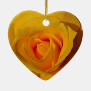 Elegante Blume Gelb Rose Keramik Ornament