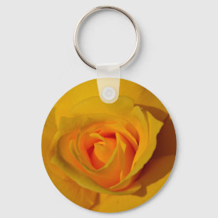 Elegante Blume Gelb Rose Schlüsselanhänger