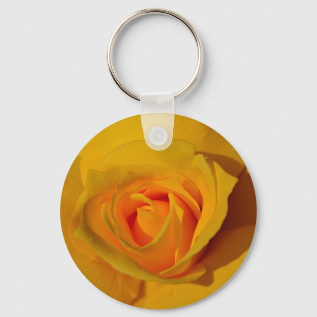 Elegante Blume Gelb Rose Schlüsselanhänger (Vorderseite)