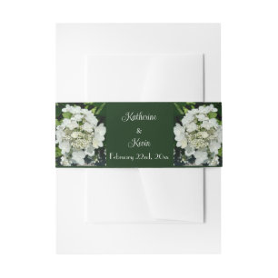 Elegante Blume Grün und Weiß Hochzeiten Einladungsbanderole