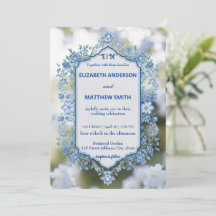 Elegante Blume Hochzeit Biue & White Overlay