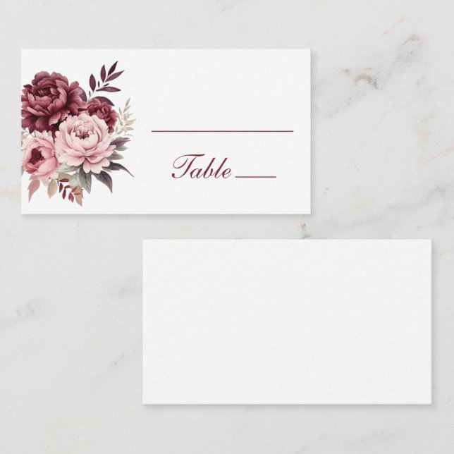 Elegante Blume Hochzeit der Blumen Platzkarte (Vorne/Hinten)