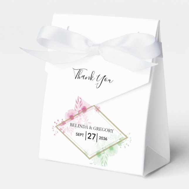 Elegante Blume Hochzeit Geschenkschachtel (Vorderseite)