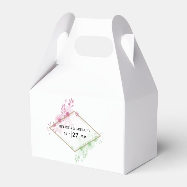 Elegante Blume Hochzeit Geschenkschachtel (Vorderseite)