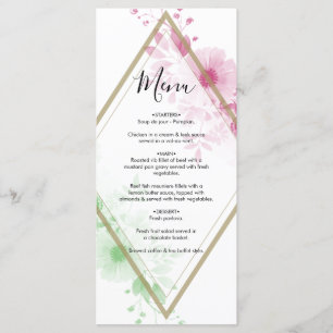 Elegante Blume Hochzeit Menükarte