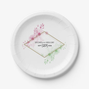 Elegante Blume Hochzeit Pappteller