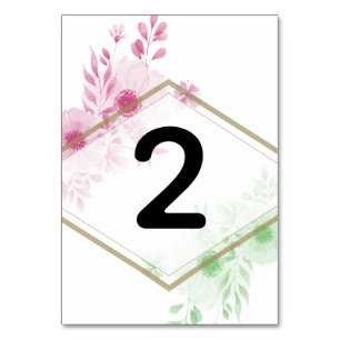 Elegante Blume Hochzeit Tischnummer
