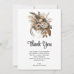 Elegante Blume-Hochzeiten und Feathers Dankeskarte